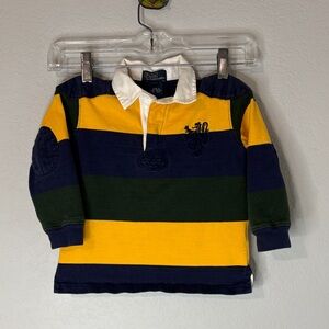 VTG Polo Ralph Lauren Rugby Blue Yellow Shirt Y2K